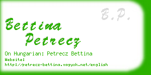 bettina petrecz business card